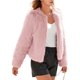 thumbnail image 3 of Abrigos de Invierno para Mujer, Chaqueta Corta de Forro , de Piel Sintética, Larga, Bolsillos, Abrigos Peludos y Cálidos, Ropa de Otoño. Rosa M, 3 of 10