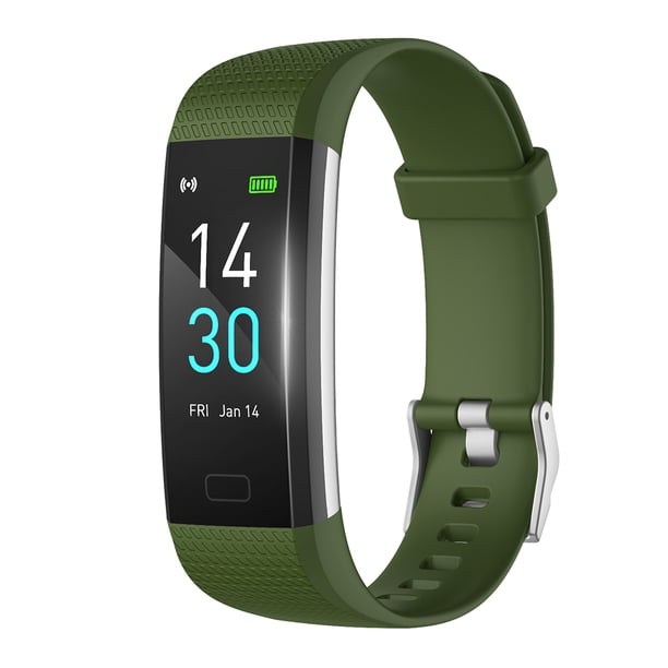 Runmifit Smart Wristband Heartrated Pulsera de presión arterial Pulsera impermeable para la temperatura corporal, Verde militar Jumpingount EL001081-06B