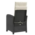 thumbnail image 5 of vidaXL Reclining Garden Chairs 2 pcs with Footrest Black Poly Rattan, 5 of 5