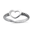 thumbnail image 3 of Stackable 925 Sterling Silver Oxidized Platinum Plated Heart Women Valentines Day Gifts Ring, 3 of 4