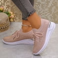 thumbnail image 3 of Rokment Sparkly Rhinestones Orthopedic Wedges Walking Work Shoes for Women Breathable Comfortable Knitted Platform Non Slip Nursing Sneakers Pink Size 7, 3 of 6