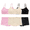 Mixed color 3PCS-C, variant on LYMAYTER Kids Girls Seamless Tag Free Underwear Set Comfort Fit Training Cami Bra and Regular Waist Briefs