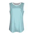 thumbnail image 4 of YDKZYMD Beach Women Tank Tops Solid Colors Scoop Neck Tunic Tops Plus Size Sleeveless Camisole Vacation Casual T Shirts L, 4 of 6