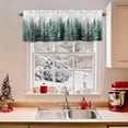 thumbnail image 2 of Christmas Pine Trees Valances for Windows, Winter Snowflake Forests Watercolor Rod Pocket Valance Short Window Treatments Curtains for Kitchen Bathroom Bedroom Decor, 56 x 16 In, 2 of 9