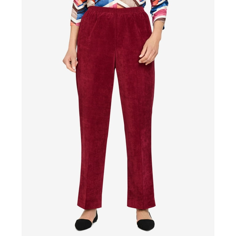 Alfred Dunner Womens Classic Corduroy Pull On Short Length Pant