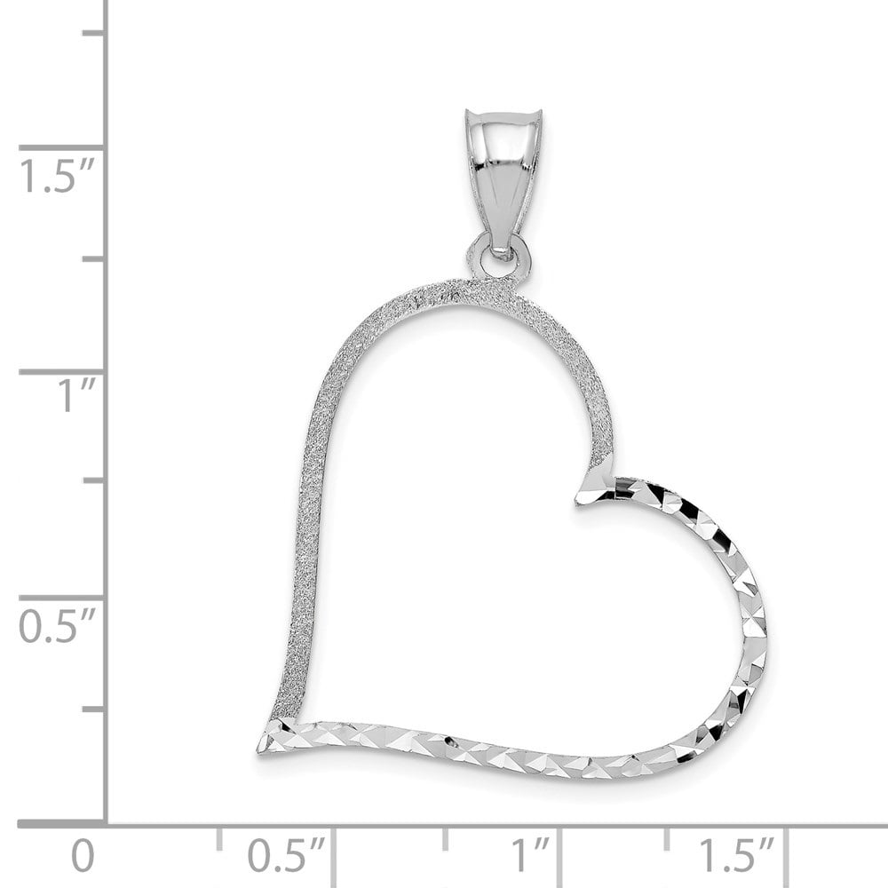 10mm Jewel Tie 14k White Gold Diamond-Cut Initial D Pendant Charm