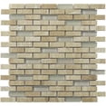 thumbnail image 1 of 0.65 x 2 in. Travertine Stone Tranquility Linear Mosaic Blend, 1 of 1