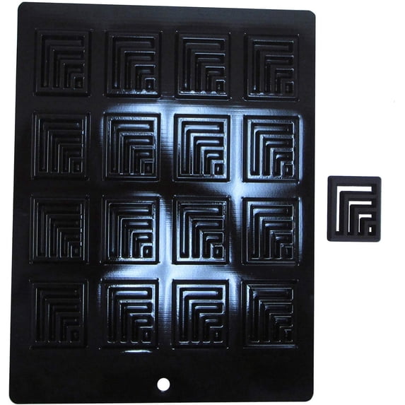 Flexible Chocolate Mold: Rectangle with Inner Doors, 16 Cavities
