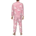thumbnail image 5 of Bingfone Men'S Pajama Set 2 Piece Loungewear Pjs, Long Sleeve With Pajama Pants-Pink Flamingos And Flowers, 5 of 9