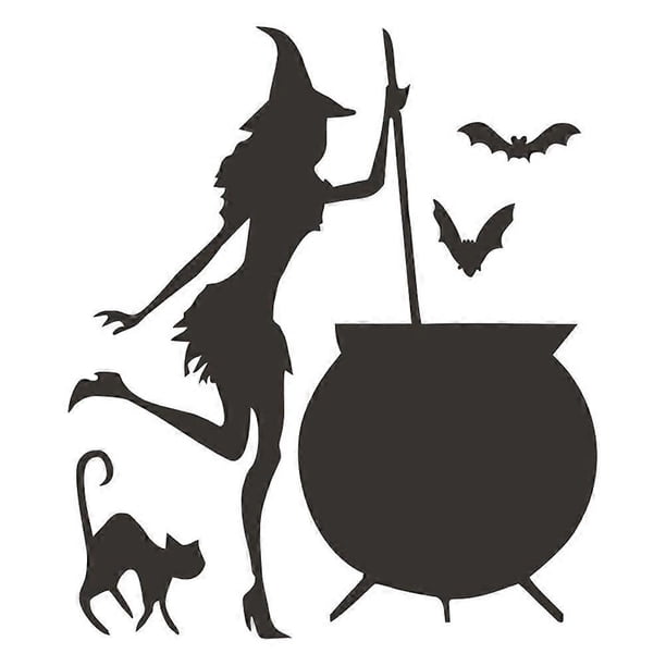 Halloween Wall Stickers Witch Shape Wall Sticker Removable Self-adhesive Wall Decal Decoration Accessories for Bedroom Home Decor Halloween Party (43