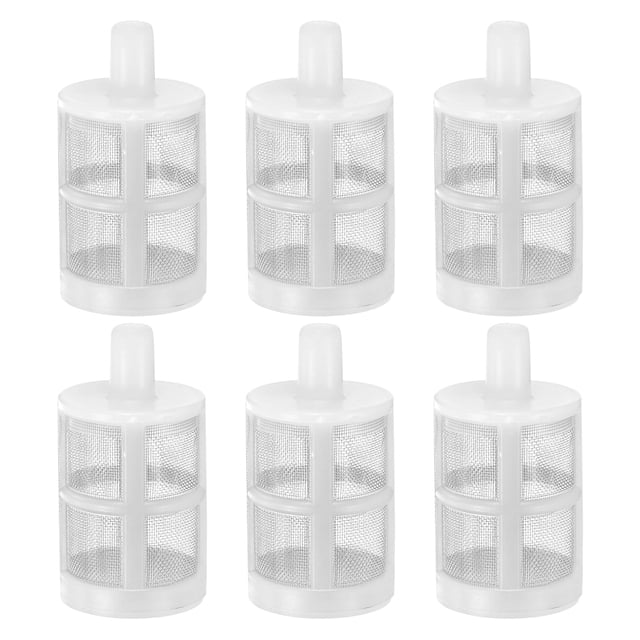 Filtros de Manguera para Hogar Uxcell de 6 Paquetes con Conexión Barbada de 1/2(8mm), Colador de Manguera de Jardín de Acero Inoxidable de Doble Capa de 60 Malla