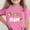 01 Pink, variant on Freshbabe Children's Print Short Sleeved Printed T-shirt Round Neck Short multicolor Sleeved Casual Versatile Kids