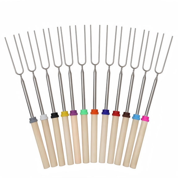 DEKEones Stainless Steel Modern Durable 13.6 in Grilling Skewer with 12 Smores Sticks 12 Count