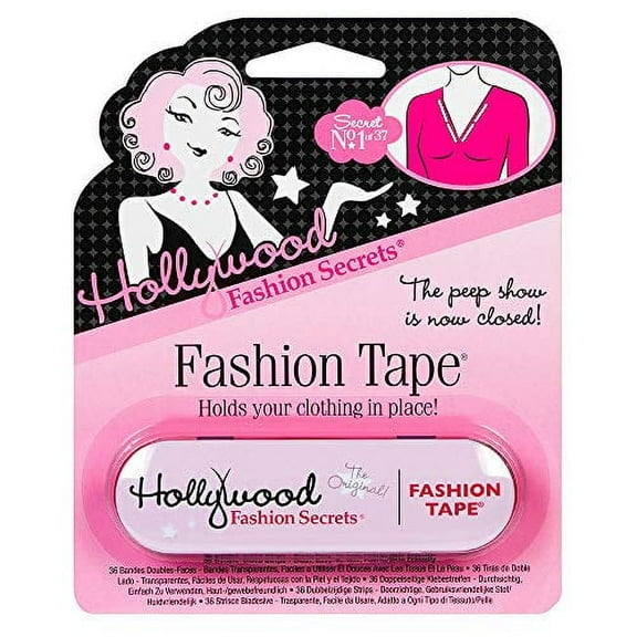 Hollywood Fashion Secrets Medical Quality Double-Stick Fashion Tape, 36 strips, Tin, 1-Pack
