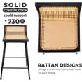 thumbnail image 6 of ZXNYH Bar Stools Set of 2, Rattan Bar Stool,  Metal Bar Stools for Kitchen Counter Mid Century Modern Chair Boho Wicker  24 inch, 6 of 6