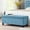 Light Blue, variant on Espresso Wood Linen Bench with Foam Filler / Comfortable Seating and Storage Utility