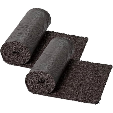 100% Recycled Rubber Walkway | Natural Looking Permanent Mulch Solution | Garden Pathway, Barrier & Edging Border Mat - 8' x 2' (2 Pack)