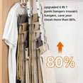 thumbnail image 2 of Labymos 2 Pack Pants Hangers Space Saving Non-Slip Clothes Hangers Slack Closet Organizer Folding Storage, 2 of 8