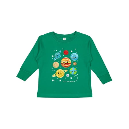 

Inktastic Cute Planets Kawaii Planets Space Cosmos Stars Gift Toddler Boy or Toddler Girl Long Sleeve T-Shirt
