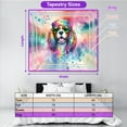 thumbnail image 5 of Hippie Cavalier King Charles Spaniel Portrait Watercolor Tie-Dye Vintage Styles Tapestry Dog Lover Gifts Wall Hanging Backdrop Home Decor - 00014, 5 of 5