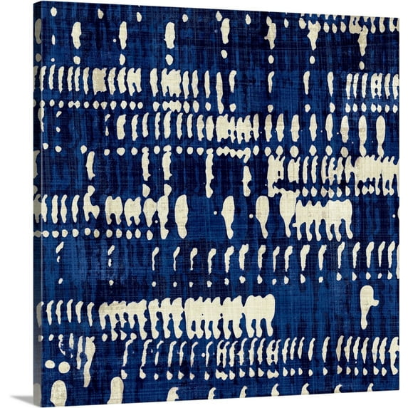 Great BIG Canvas | "Indigo Batik IV" Canvas Wall Art - 30x30