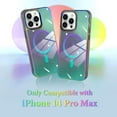 thumbnail image 2 of Laser Case Designed for iPhone 14 Pro Max Compatible with Magsafe Fluorescent Iridescent Transparent Phone Case for Women Men Soft TPU Bumper Hard Back Shockproof Protective Cover-Clear/Black, 2 of 6