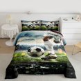 thumbnail image 2 of Homewish Sport Soccer Bedding Comforter Set 2pcs for Children Teens Adults,Ball Gamer Twin Comforter Sets Microfiber,Football Print Breathable Bedding Set,Lightweight Room Decor,Reversible, 2 of 8