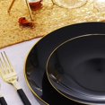 thumbnail image 3 of 20 Piece Set of Organic Collection Black/Gold Rim Plastic Dinner Plates 10" for Dinner Parties, Wedding, Thanksgiving, 3 of 3