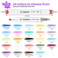 thumbnail image 2 of Juego de bocetos para artistas Caliart de 24 colores con punta doble para alcohol, 2 of 7