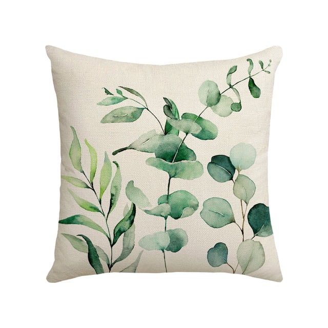 Sofa Vama Ropa de Cama Funda de almohada con estampado de hojas para sofá cama, reposacabezas, ideal para sala de estar, dormitorio y oficina. for Navideño