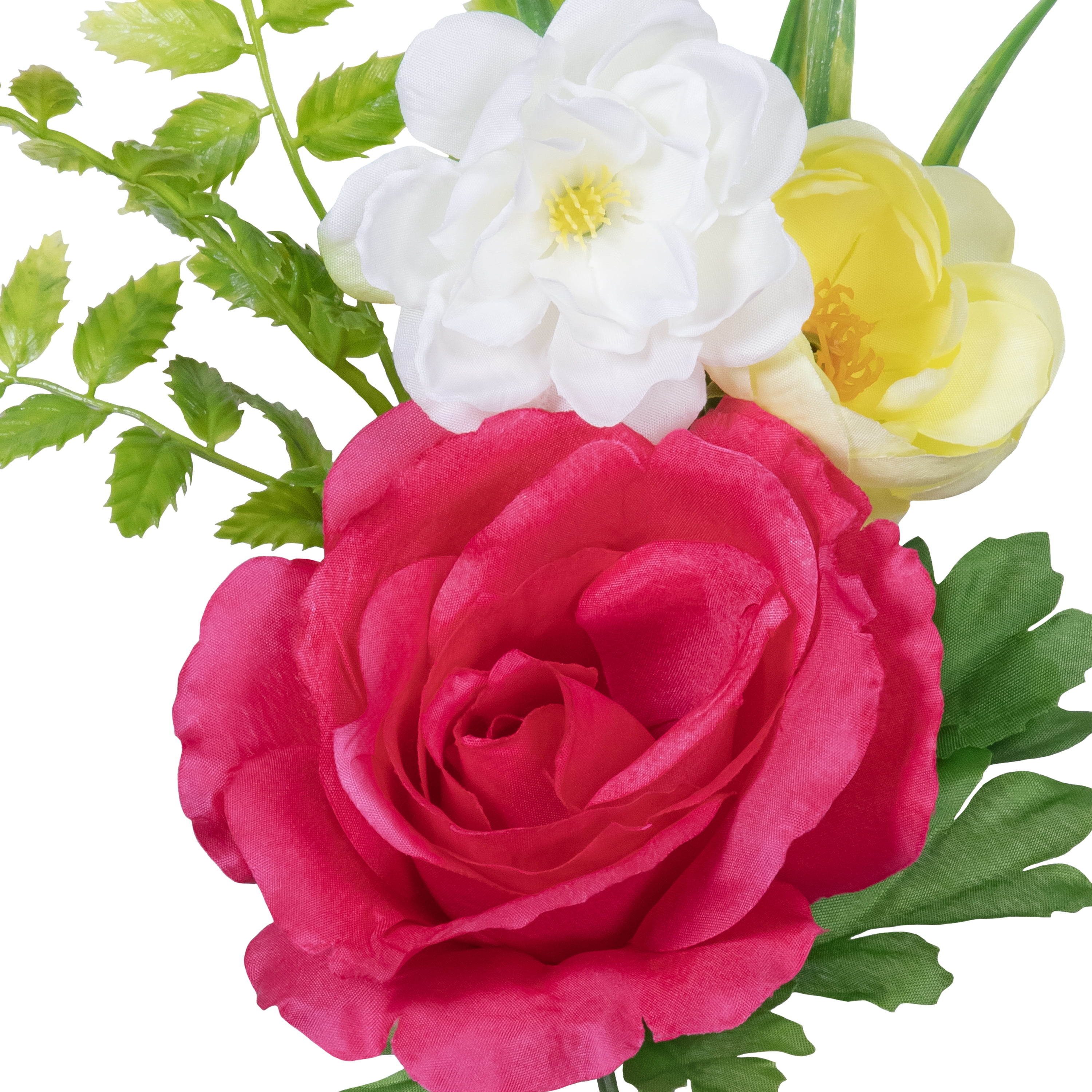 12" Artificial Silk Pink Rose Mixed Spring Pick, for Indoor Use, by Mainstays