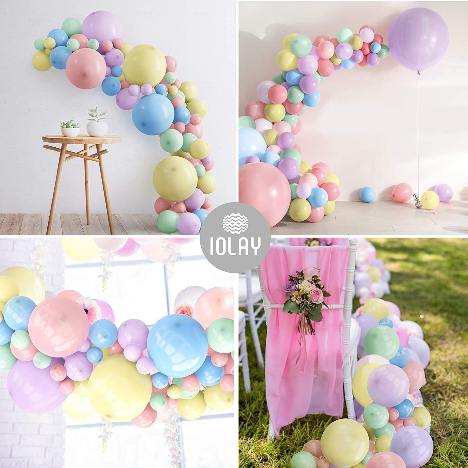 YANSION Pastel Macaron Balloon Garland Kit, Rainbow Pastel Macaron Balloons  for Birthday Baby Shower Wedding Gender Reveal Party Supplies Decorations  Backdrop Decor 