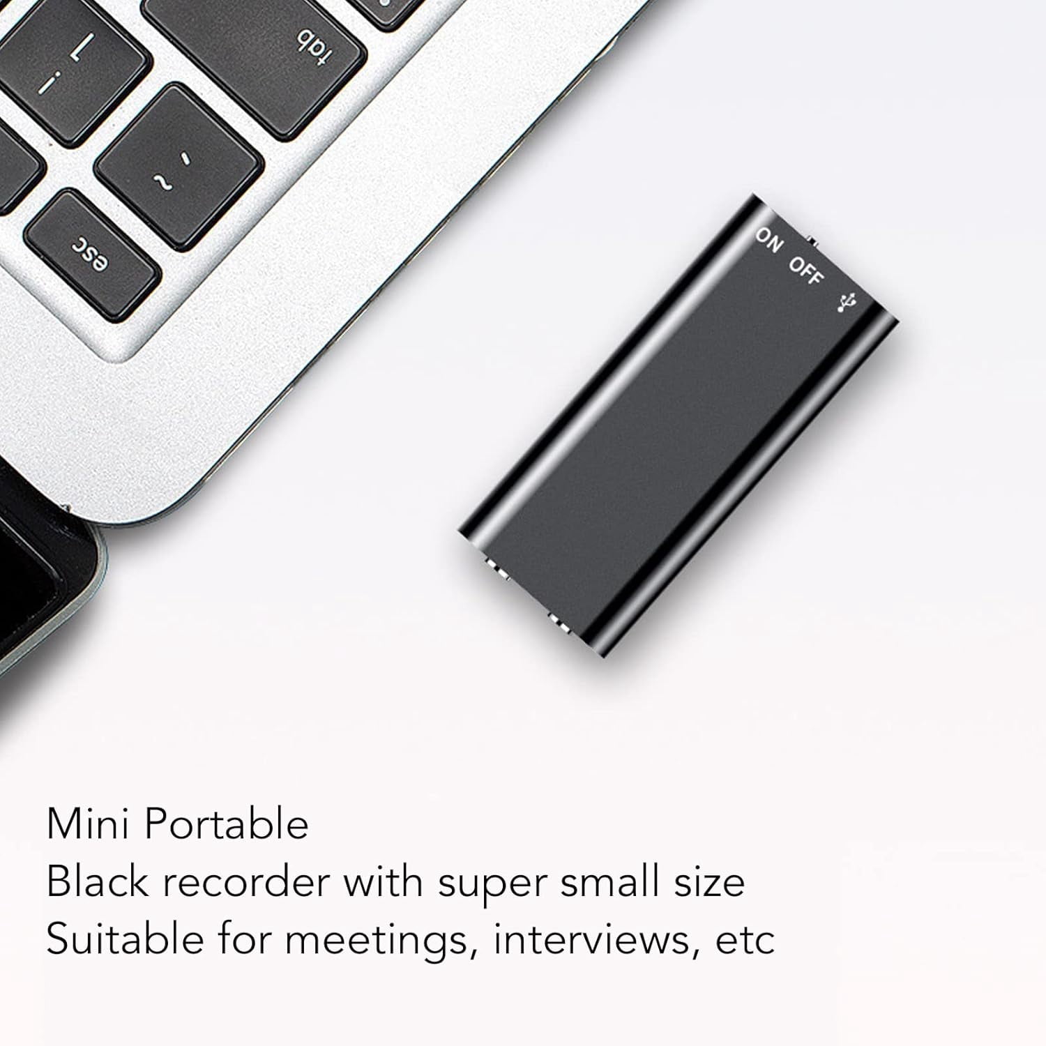 Mini Voice Recorder: 8-Hour Continuous & Voice-Activated Recording for Lectures, Conferences, Business Meetings, Includes Headphones & USB Cable