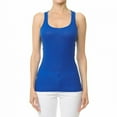 thumbnail image 2 of Basic Ribbed Stretchy_Racerback_Plain Long Tank Top_Muscle Shirt, 2 of 5