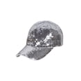 thumbnail image 1 of Glitter Sequin Elastic Fit Baseball Hat - Silver, 1 of 2