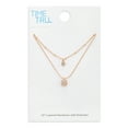 thumbnail image 2 of Time and Tru Women’s Layered Necklace with Cubic Zirconia Pendant, 2 of 4