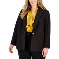 thumbnail image 1 of Kasper Womens Notched Lapel One Button Blazer Jacket, Brown, Plus Size, 18W, 1 of 1