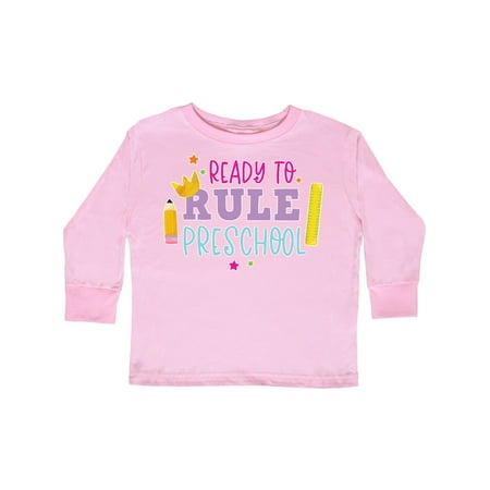 

Inktastic Ready To Rule Preschool Back to School Gift Toddler Boy or Toddler Girl Long Sleeve T-Shirt
