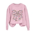 thumbnail image 3 of Makaor Sweatshirt Women Christmas Crew Neck Tops Fleece Long Sleeve Pullover Graphic Casual Fall Clothes Pink L, 3 of 4