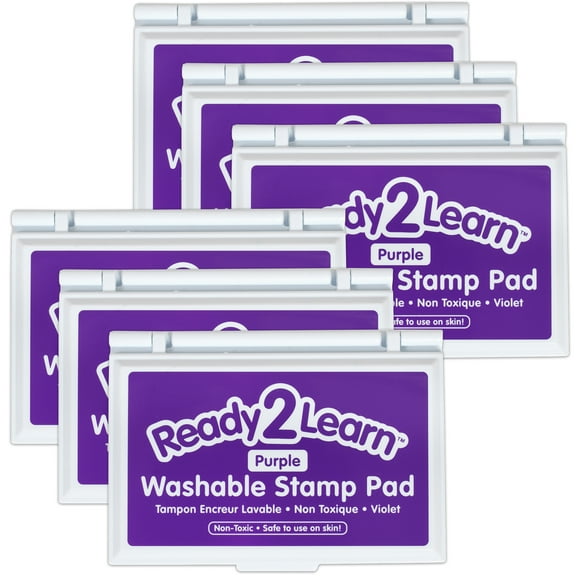 READY 2 LEARN Washable Stamp Pad - Purple - Pack of 6