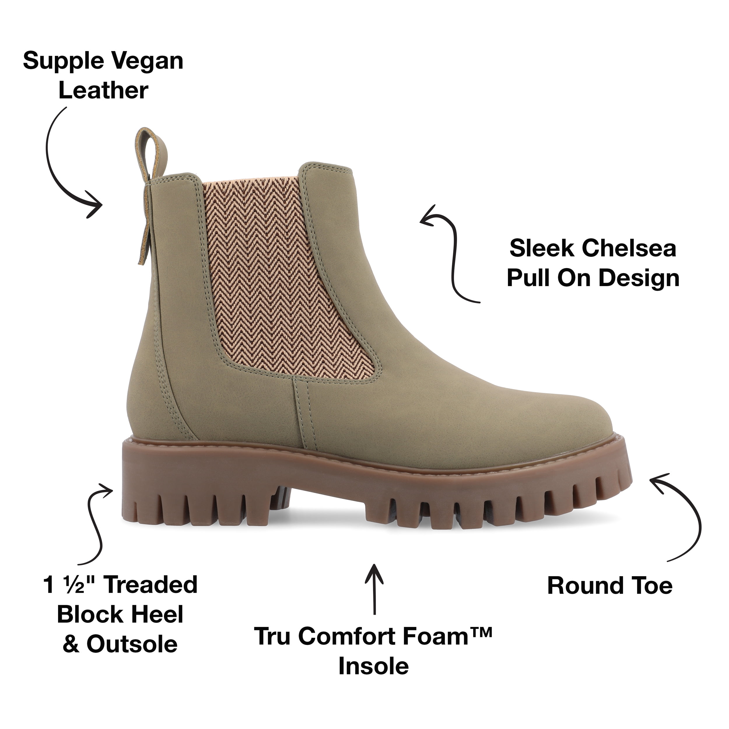Journee Womens Alara Chelsea Pull On Booties, Widths Available