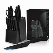 Diagsh 15 Pcs Knife Set with Block, Built in Sharpener, Kitchen Knives for Chopping, Slicing, Dicing&Cutting, Dishwasher Safe.