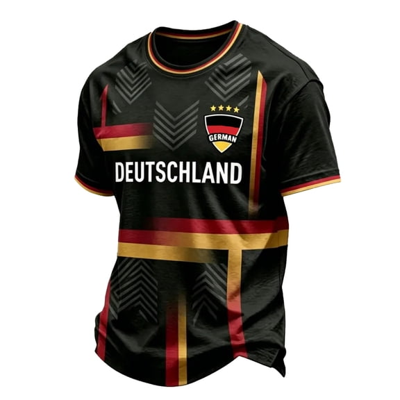 CONZONE Mens German Soccer T-Shirts Short Sleeve International Football T Shirts for Men Crew Neck Germany Graphic Casual Summer Tee Tops