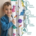 thumbnail image 3 of Blackout Kids Curtains,White Dinosaurs Space Pattern Childrens Insulated Curtains Set Of 2,Bedroom Essentials,Toddler Room Decor 52"x63", 3 of 5