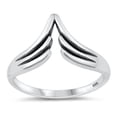 thumbnail image 1 of Unique Inverted Wing Chevron Ring .925 Sterling Silver Band Jewelry Female Male Unisex Size 5, 1 of 4