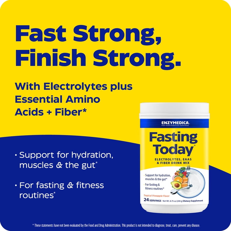 Enzymedica Fasting Today Powder, Pineapple Flavor, 9.31 oz