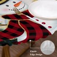 thumbnail image 6 of Round Fitted Tablecloths with Elastic Edge Snowman Christmas Tree Oil-Proof Waterproof Wipeable Table Cover for Kitchen Dining Party Decor Winter Snowflake Table Clothes,36" - 44", 6 of 9