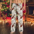 thumbnail image 2 of BOOMNY Christmas Men's Pajama Pants Wide Leg Pajamas Pants for Men Xmas Snowflake Graphic Soft Pj Bottoms Pant With Pockets Cozy Homewear Loungewear, 2 of 4