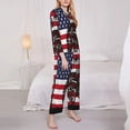 thumbnail image 3 of Picia USA Vintage Flag Tractor Pattern Women’s Long-Sleeve Sleepwear Set - Soft 2-Piece Loungewear with Pockets, Comfy PJs for Relaxing Nights-X-Large, 3 of 7