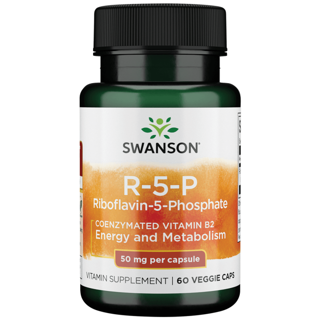 Swanson R5P (Riboflavin5Phosphate) 50 mg 60 Veggie Capsules.